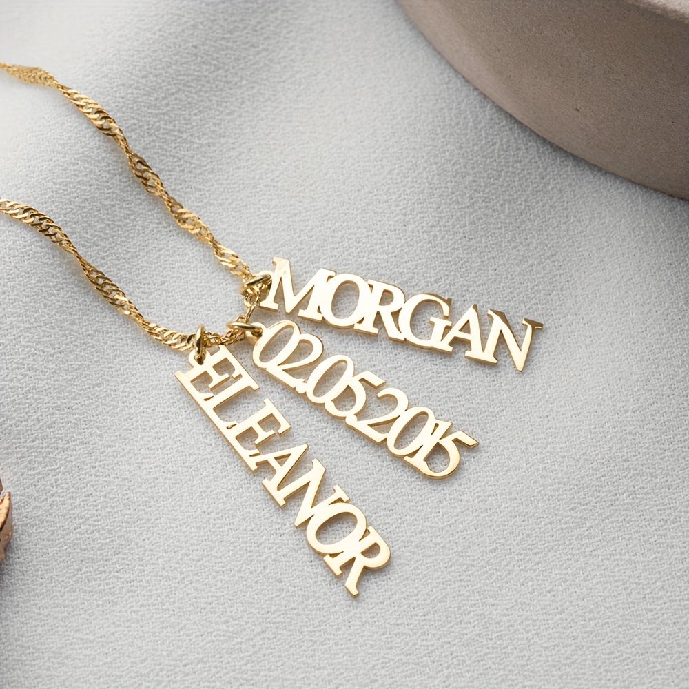 Personalized 18K Gold-Plated Multi-Name Necklace, Family Gift
